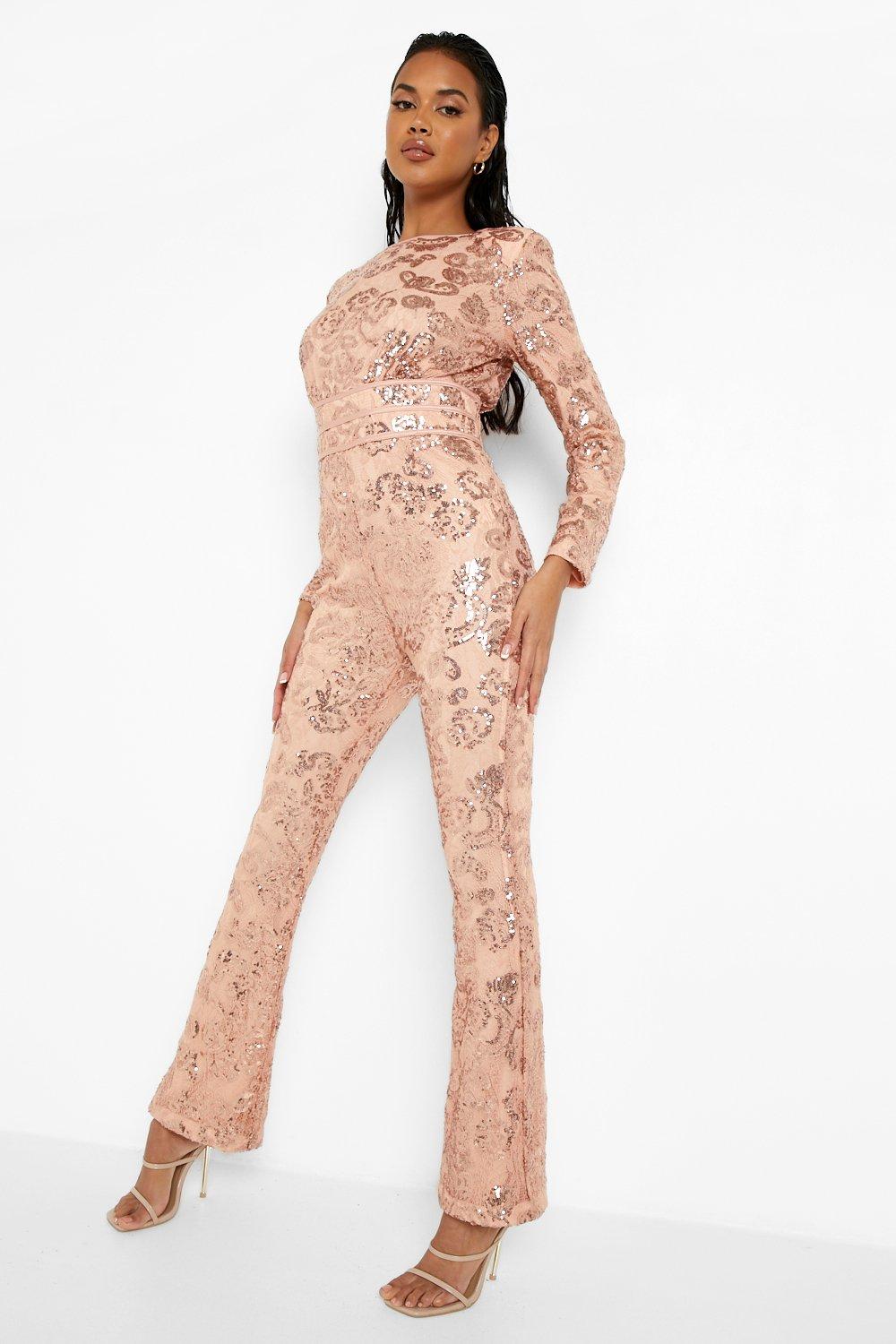 Boohoo store sequin jumpsuit